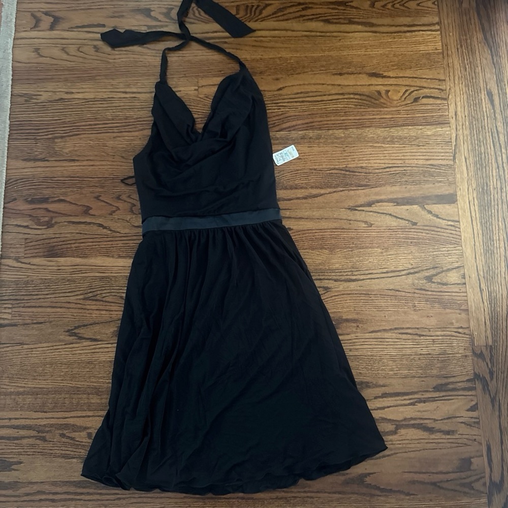 Kay Unger Black Halter Midi Dress